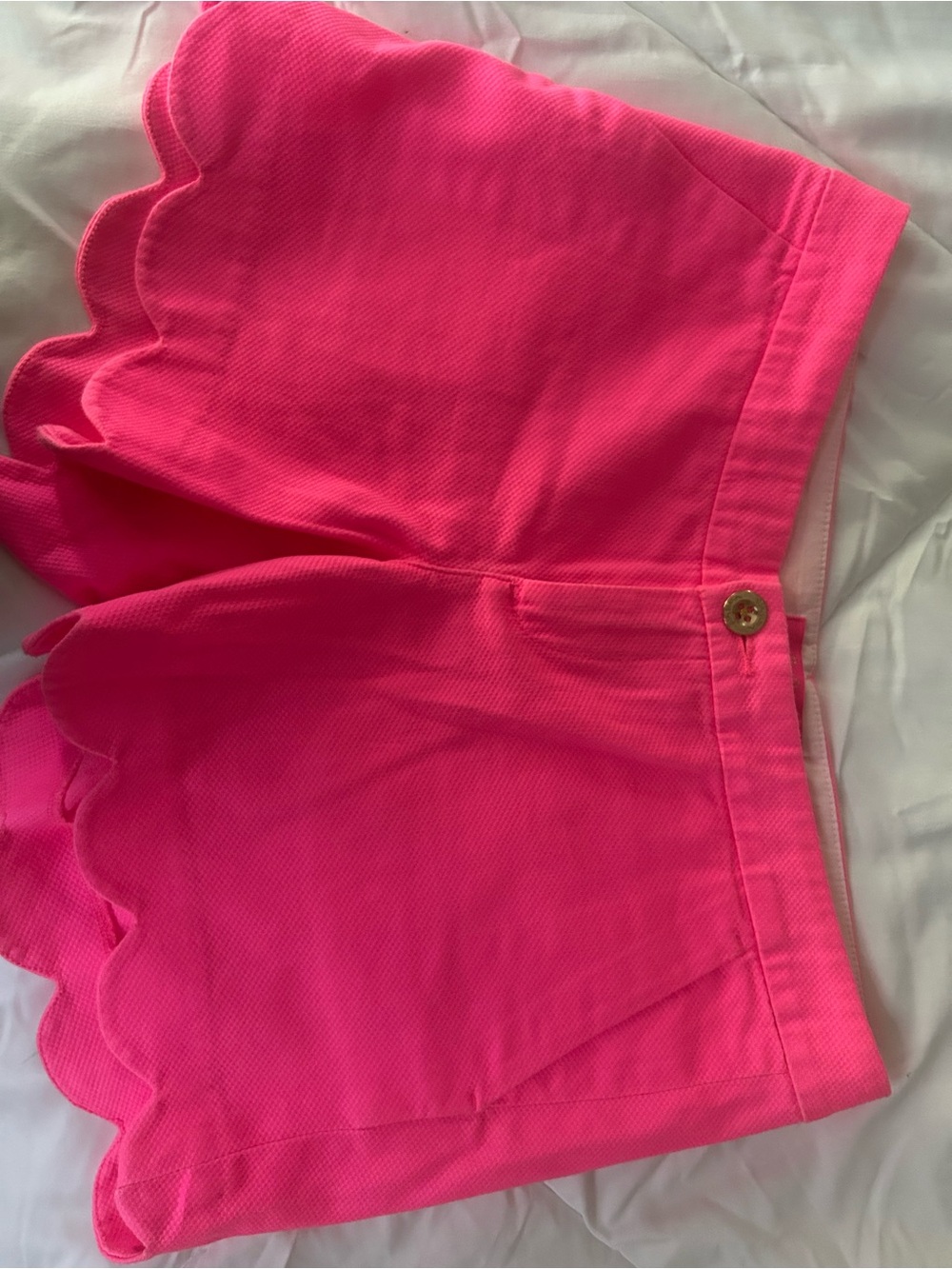 Lilly Pulitzer Hot Pink Scallop-Hem Shorts